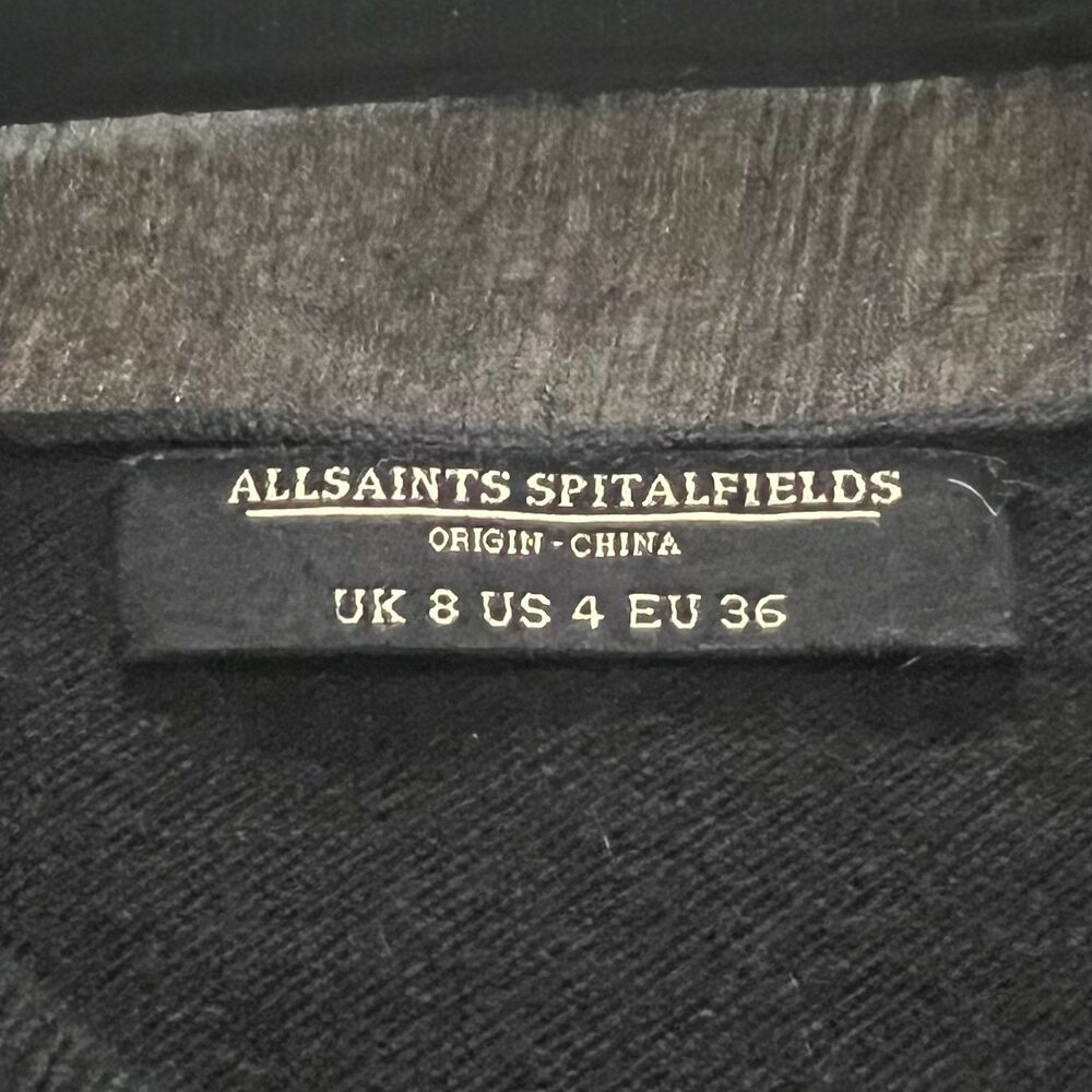 AllSaints Black Sheer Panel Knit Dress US 4 - Picture 3 of 9